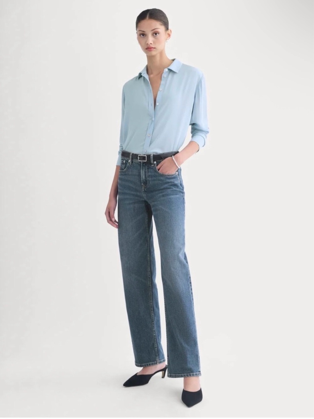 Everlane The Column Jean in Pure Blue Size 29